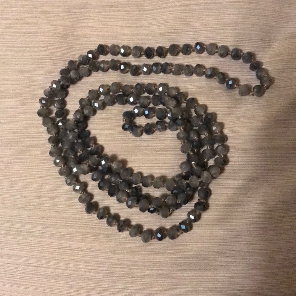 Long blue necklace